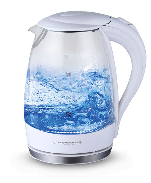 ESPERANZA ELECTRIC KETTLE GLASS WITH LED LIGHT SALTO ANGEL 1.7 L WHITE_0