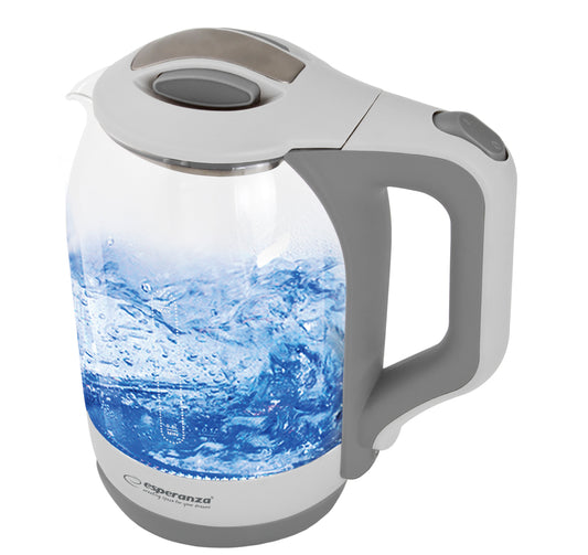ESPERANZA ELECTRIC KETTLE GLASS WITH LED LIGHT YUKON 1.7 L WHITE_0