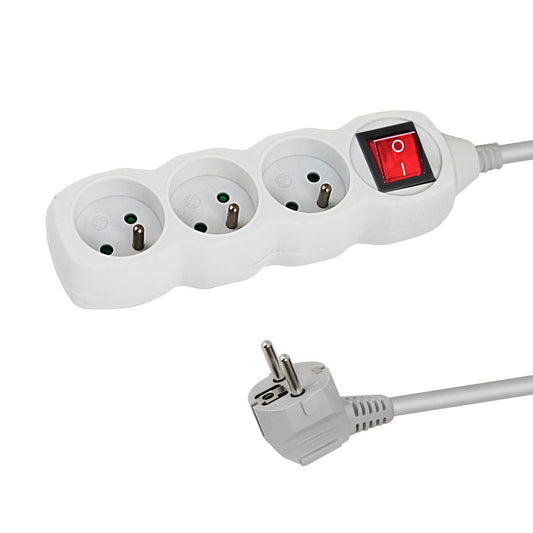 ESPERANZA POWER STRIP 3 SOCKETS SWITCH 3M WHITE_0