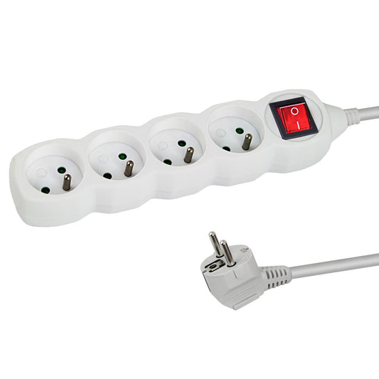 ESPERANZA POWER STRIP 4 SOCKETS SWITCH 3M WHITE_0