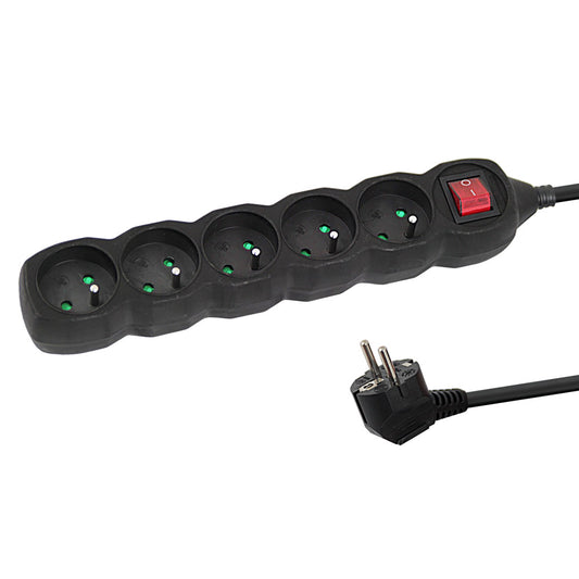 ESPERANZA POWER STRIP 5 SOCKETS SWITCH 3M BLACK_0
