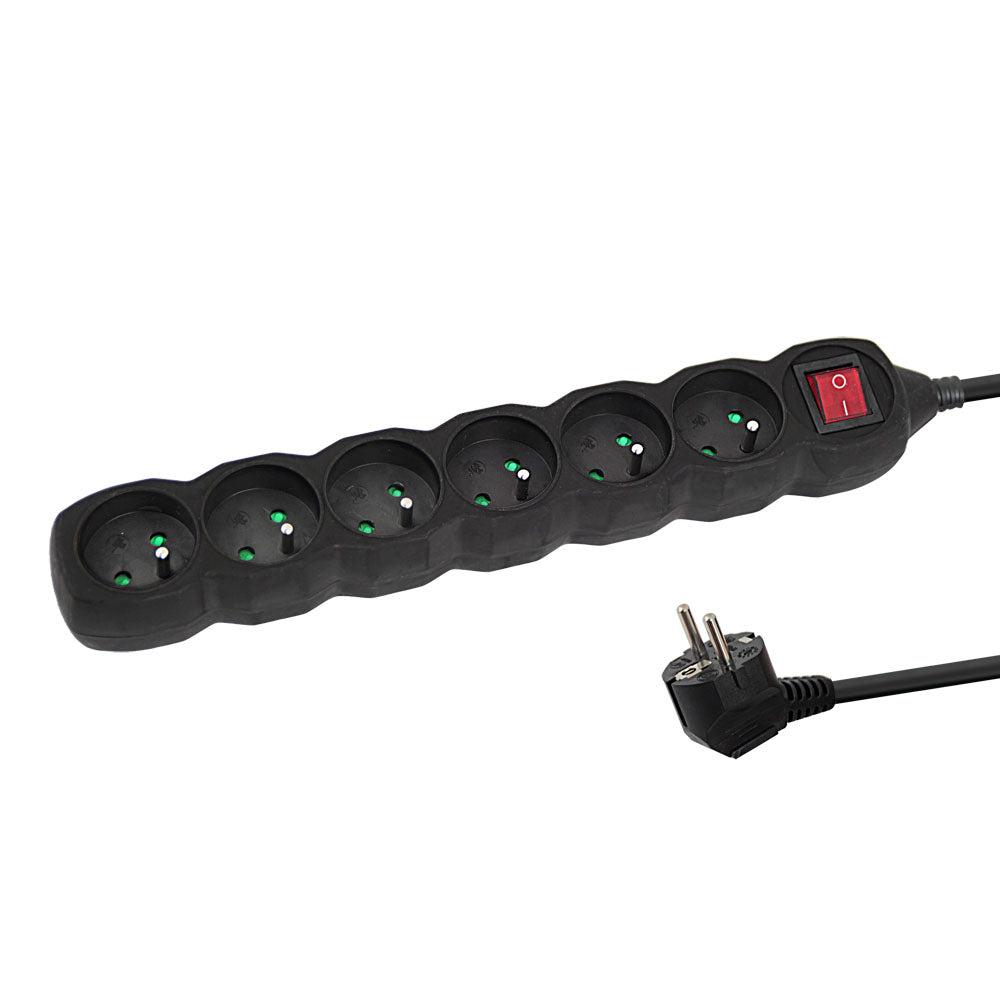 ESPERANZA POWER STRIP 6 SOCKETS SWITCH 3M BLACK_0