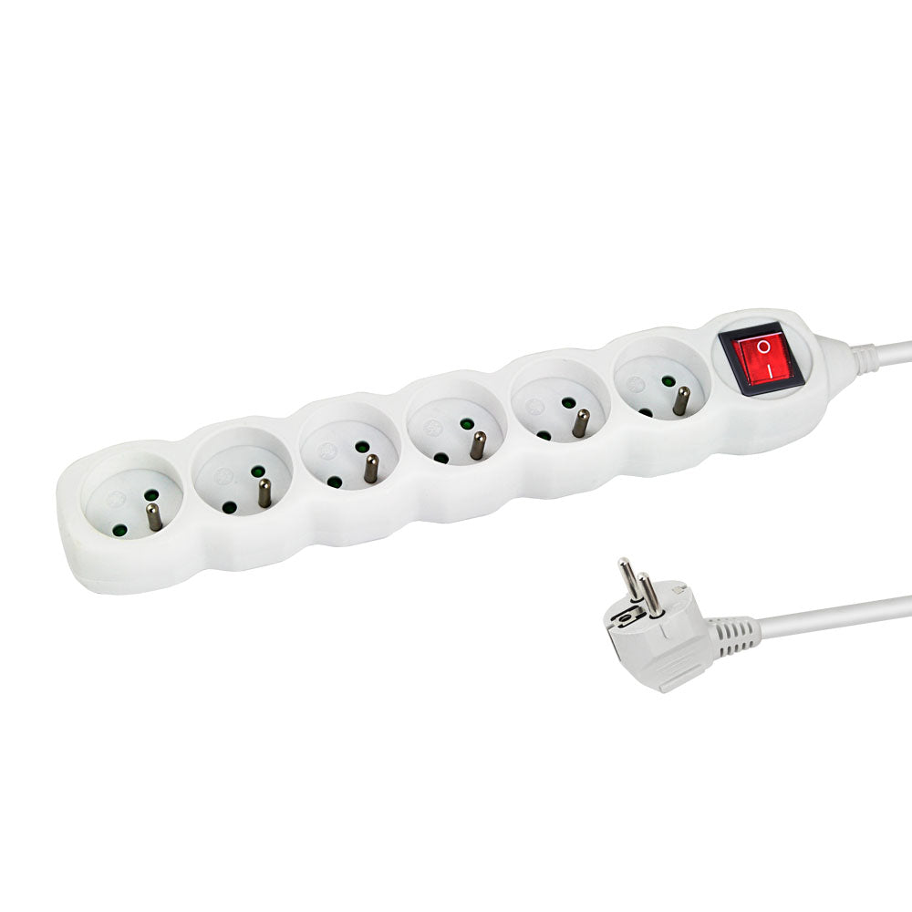 ESPERANZA POWER STRIP 6 SOCKETS SWITCH 3M WHITE_0