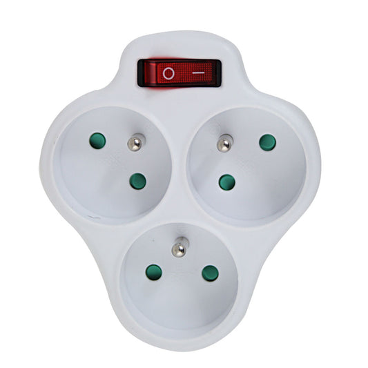 ESPERANZA ELEC. SOCKET SPLITTER 3 SOCKETS SWITCH WHITE_0