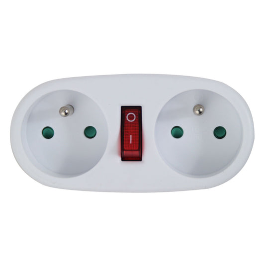 ESPERANZA ELEC. SOCKET SPLITTER 2 SOCKETS SWITCH WHITE_0