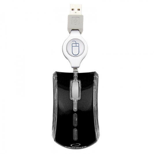  ESPERANZA CELANEO 3D WIRED OPTICAL MOUSE USB WITH RETRACTABLE CABLE BLACK_0