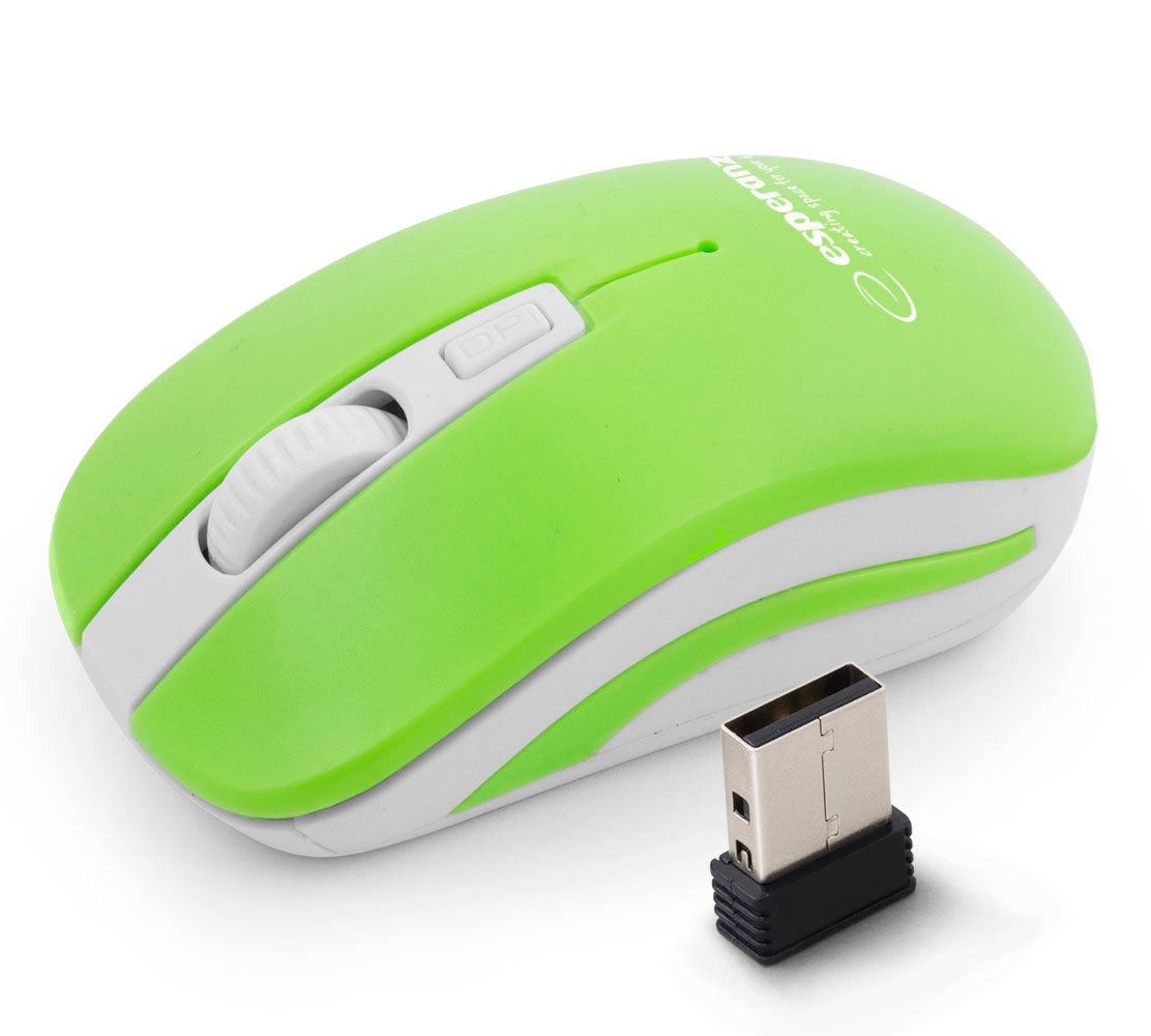 ESPERANZA WIRELESS 2.4GHZ OPTICAL MOUSE 4D USB URANUS GREEN/WHITE_0