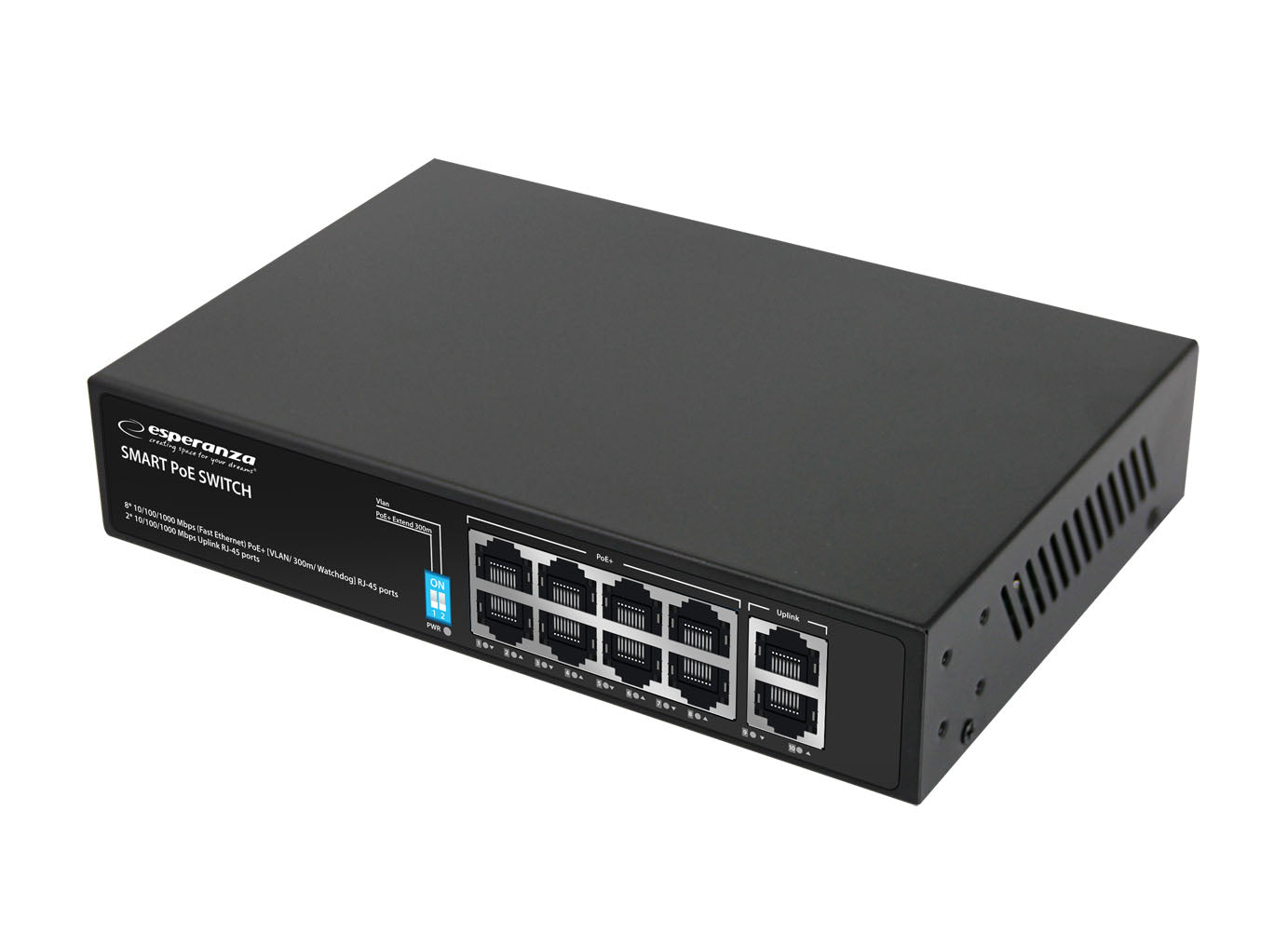 ESPERANZA 8 PoE + 2 UPLINK PORT ETHERNET SWITCH 10/100/1000 MATRIX_0