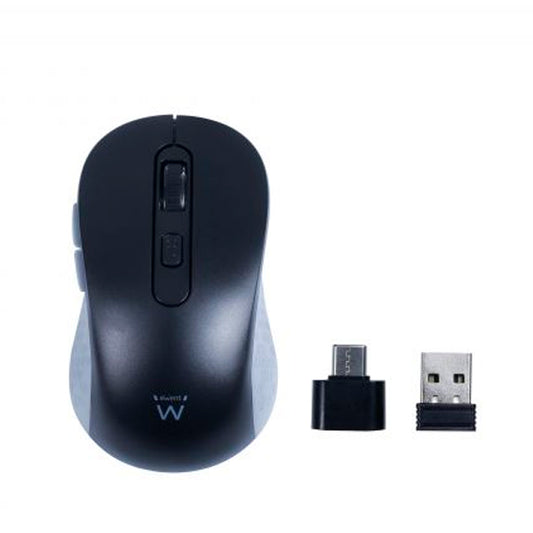 Rato Wireless EWENT / Preto / 1600DPI / C/Adapt USB-C / EW3204_0