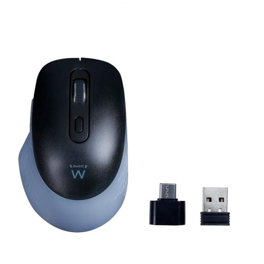Rato Wireless EWENT / Preto / Multiconexão c/ Adaptador USB-C 3200DPI / EW3243_0