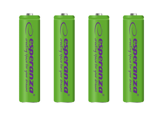 ESPERANZA RECHARGEABLE BATTERIES Ni-MH AAA 1000MAH 4PCS. GREEN
_0