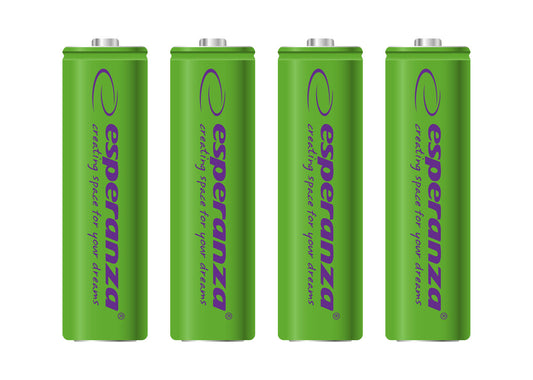ESPERANZA RECHARGEABLE BATTERIES Ni-MH AA 2000MAH 4PCS. GREEN
_0
