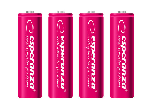ESPERANZA RECHARGEABLE BATTERIES Ni-MH AA 2000MAH 4PCS. RED
_0