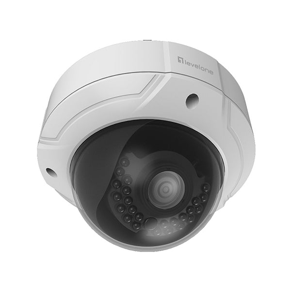 LEVELONE FIXED DOME IP CAMERA 8MP H.265/264 POE IR 2AUDIO IND/OUT IK10_0