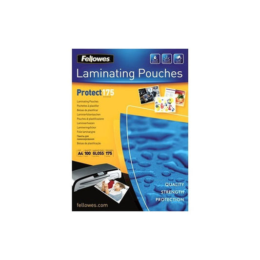 Fellowes A4 Glossy 175 Micron Laminating Pouch - 100 pack_0
