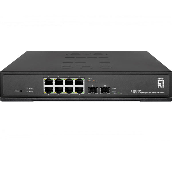 Switch LEVEL ONE GES-2110P 10-Port Gigabit PoE / Preto_0