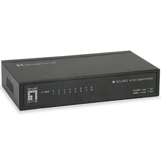 Switch Gigabit Level One / Preto / 8 Portas GEU-0822_0
