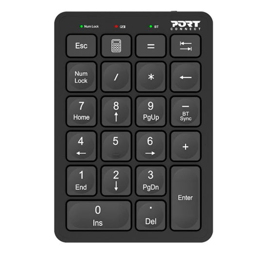 Teclado Numérico PORT / Recarregável / Bluetooth / Preto_0