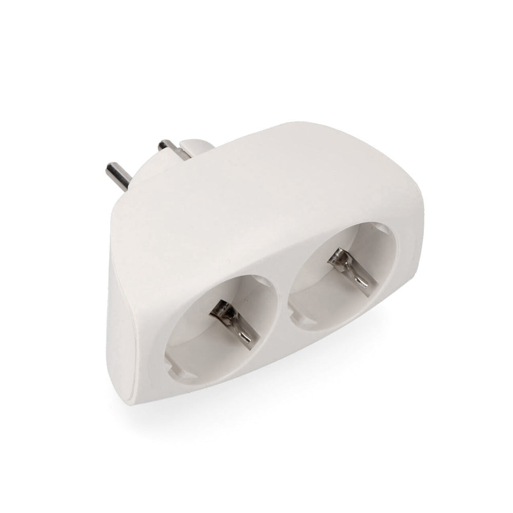 Adaptador duplo 2p+e, 16a 250v~ entrada frontal, branco (retrÃ¡cido) (embalado em pelÃ­cula)_0