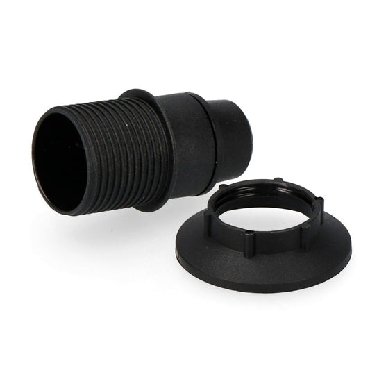 Casquilho e14 semi-rosca + anilha (retractilado) preto solera_0
