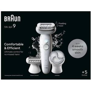 Braun Epilatore Elettrico Silk-épil 9 Wet & Dry 9-061 Bianco/Argento_0
