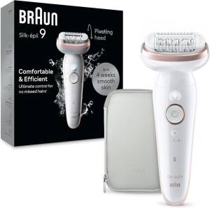 Braun Epilatore Elettrico Silk-épil 9 Wet & Dry SES9000 Bianco/Rosa_0