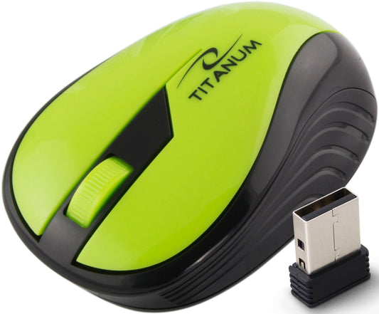 TITANUM WIRELESS 2.4GHZ OPTICAL MOUSE 3D USB RAINBOW GREEN_0