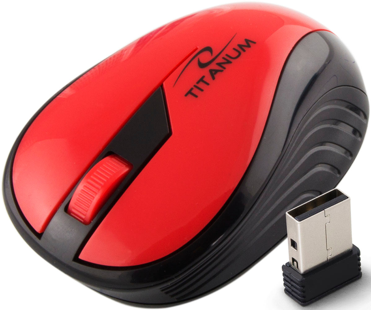 TITANUM WIRELESS 2.4GHZ OPTICAL MOUSE 3D USB RAINBOW RED_0