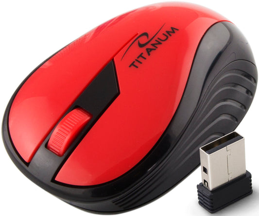 TITANUM WIRELESS 2.4GHZ OPTICAL MOUSE 3D USB RAINBOW RED_0