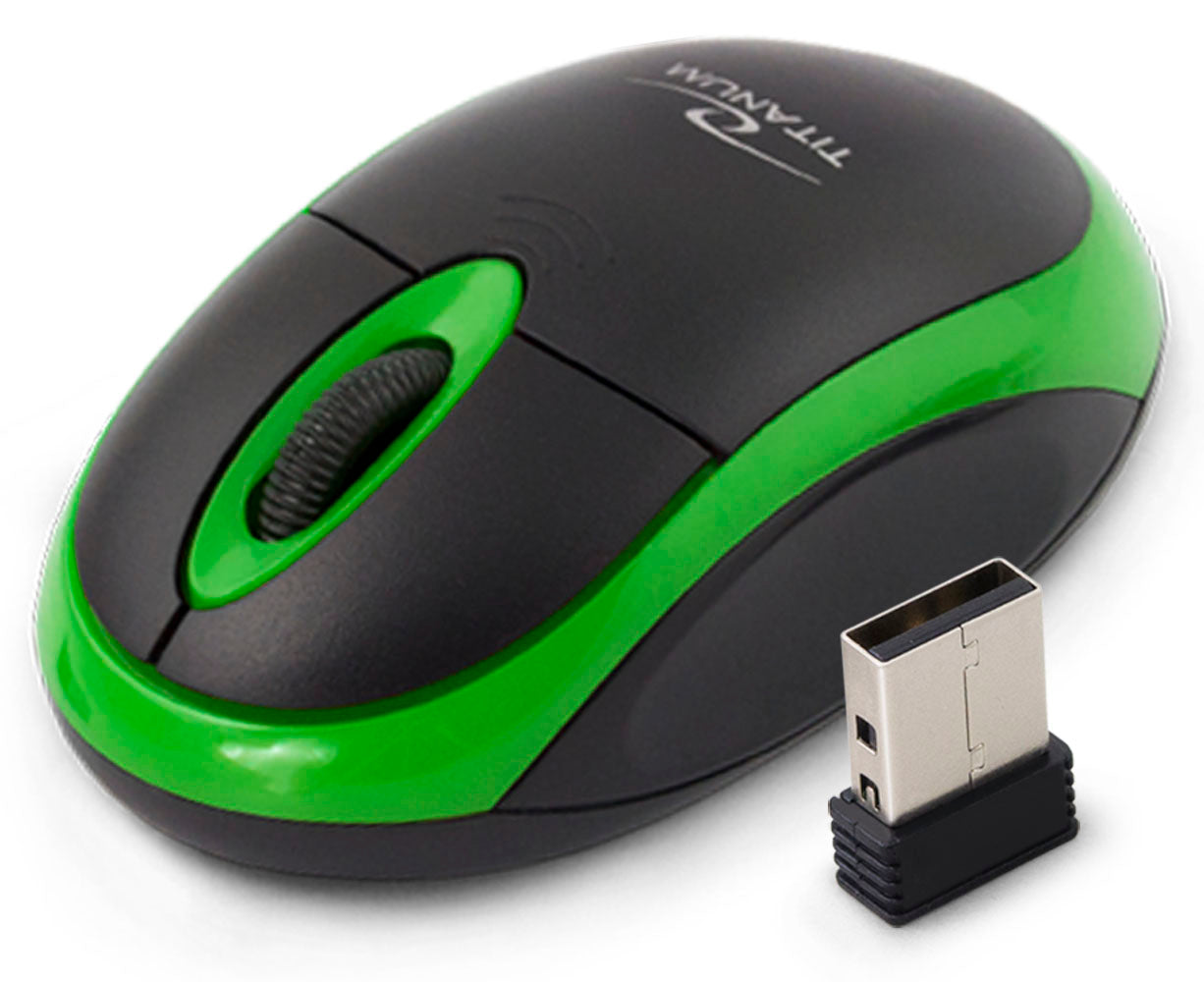 TITANUM WIRELESS 2.4GHZ OPTICAL MOUSE 3D USB VULTURE BLACK/GREEN_0