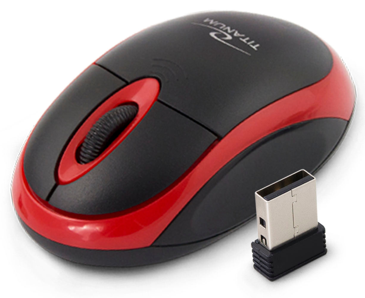 TITANUM WIRELESS 2.4GHZ OPTICAL MOUSE 3D USB VULTURE BLACK/RED_0