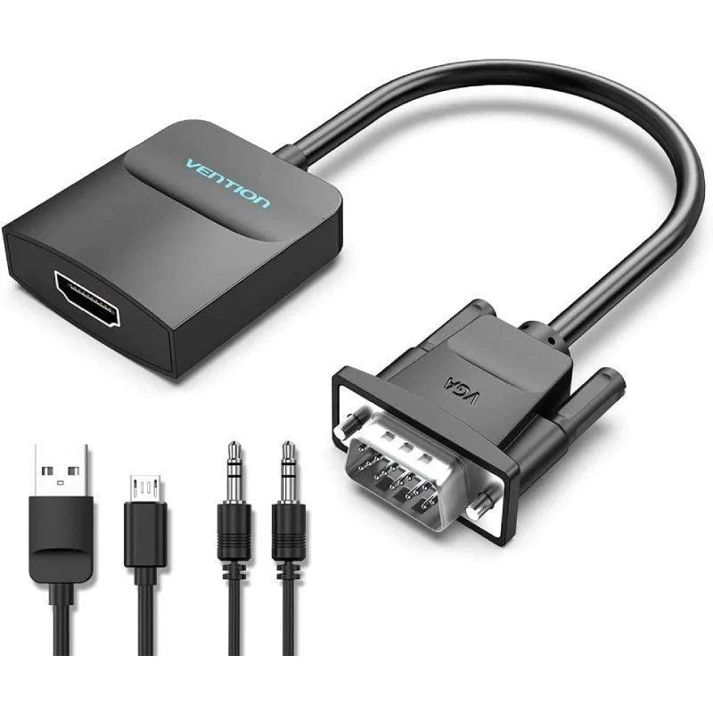 Conversor VGA Macho para HDMI Fêmea / Vention / 1m / Preto / ACNBF