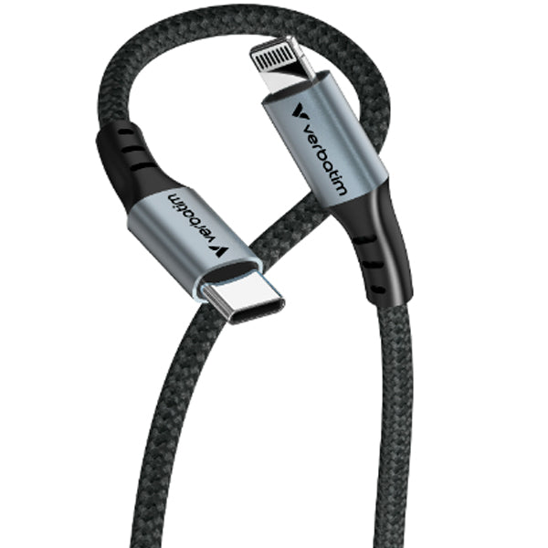 VERBATIM CABO USB-C 60W PARA LIGHTNING 480MBPS NYLON BLACK 1.20MT_0