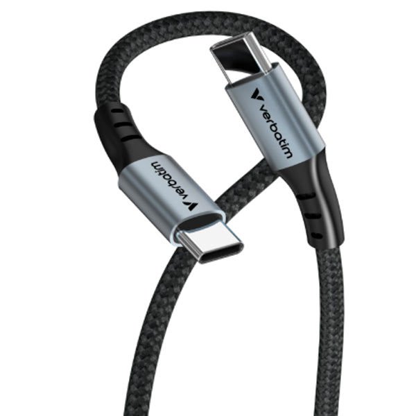 Cabo USB-C Verbatim / 100W 480MBPS Nylon / Preto 1.20mt VER31846_0