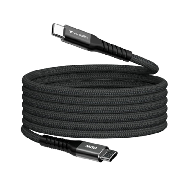 Cabo USB-C Verbatim / Magnético Nylon / Preto / 1.20m / 60W / 480Mbps / VER31859_0