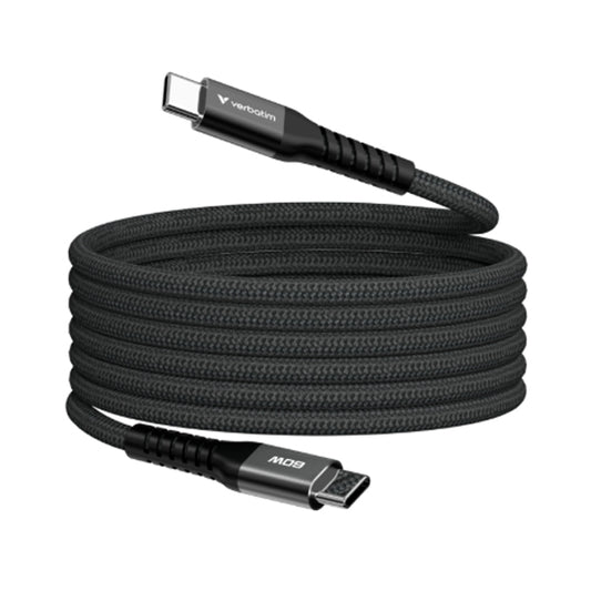 Cabo USB-C Verbatim / Magnético Nylon / Preto / 1.20m / 60W / 480Mbps / VER31859_0
