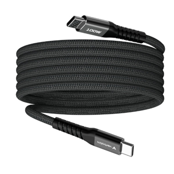 Cabo USB-C Verbatim / Magnético / Nylon Preto 1.20mt / 100W 480MBPS / VER31863_0