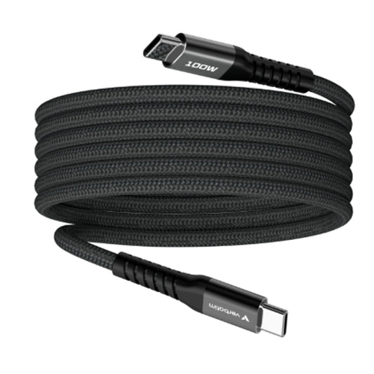 Cabo USB-C Verbatim / Magnético / Nylon Preto 1.20mt / 100W 480MBPS / VER31863_0