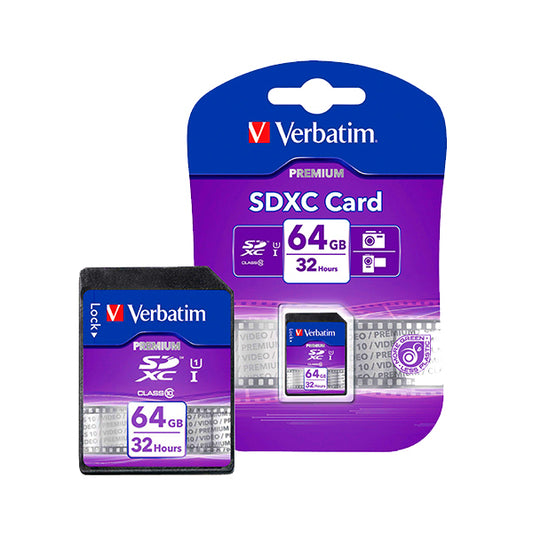Cartão de Memória VERBATIM SD 64GB SDXC Premium Class 10/UHS-1_0