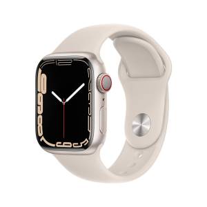 Apple Watch Serie 7 Cell 41mm Starlight Aluminium Case/Starlight Sport Band ITA MKHR3TY/A_0