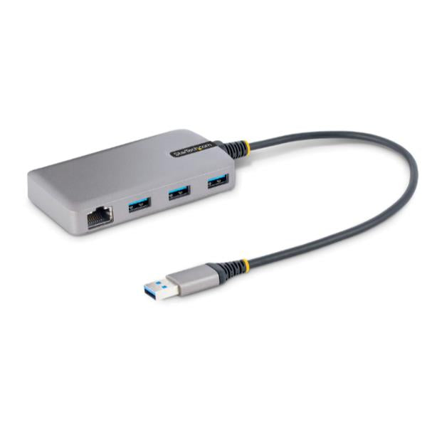 Hub USB a 3 porte con Ethernet - Hub USB 3.0 5Gbps alimentato via bus - Hub splitter USB-A_0