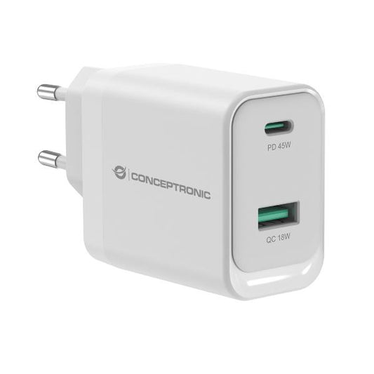 Carregador CONCEPTRONIC 2-Portes 45W GaN / Preto / ALTHEA20W45_0