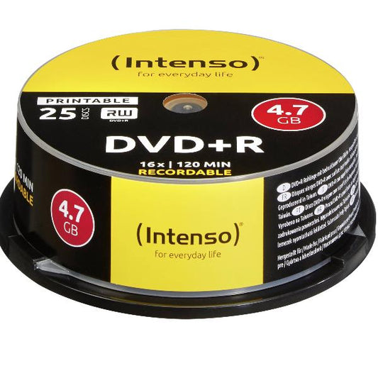 1x25 Intenso DVD+R 4,7GB 16x Speed Cakebox printable_0