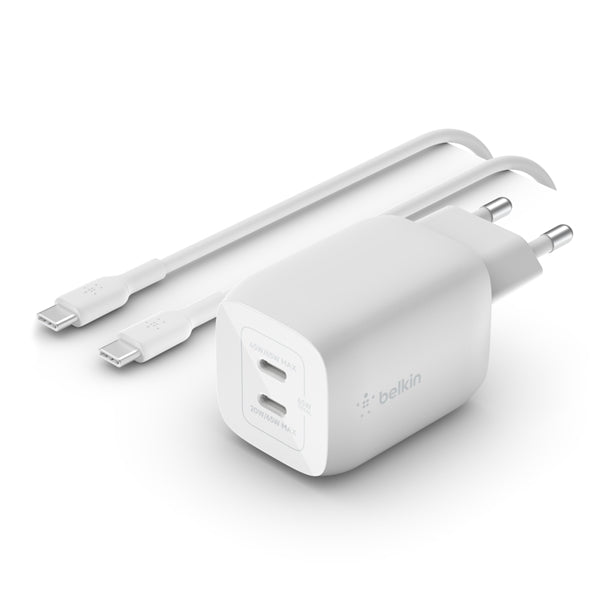 CARICABATTERIE 65W PPS DUAL USB-C GAN E CAVO 2M C-C 100W - BIANCO_1
