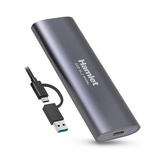 HXDM2-10GY Box alluminio M.2 NVMe USB 3.2 gen2 10Gbps Interfaccia USB-C+USB-A_0