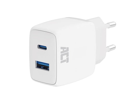 Carregador USB, 1 x USB-C, 1 x USB-A, função Power Delivery, 20W, 1,7A, branco_0