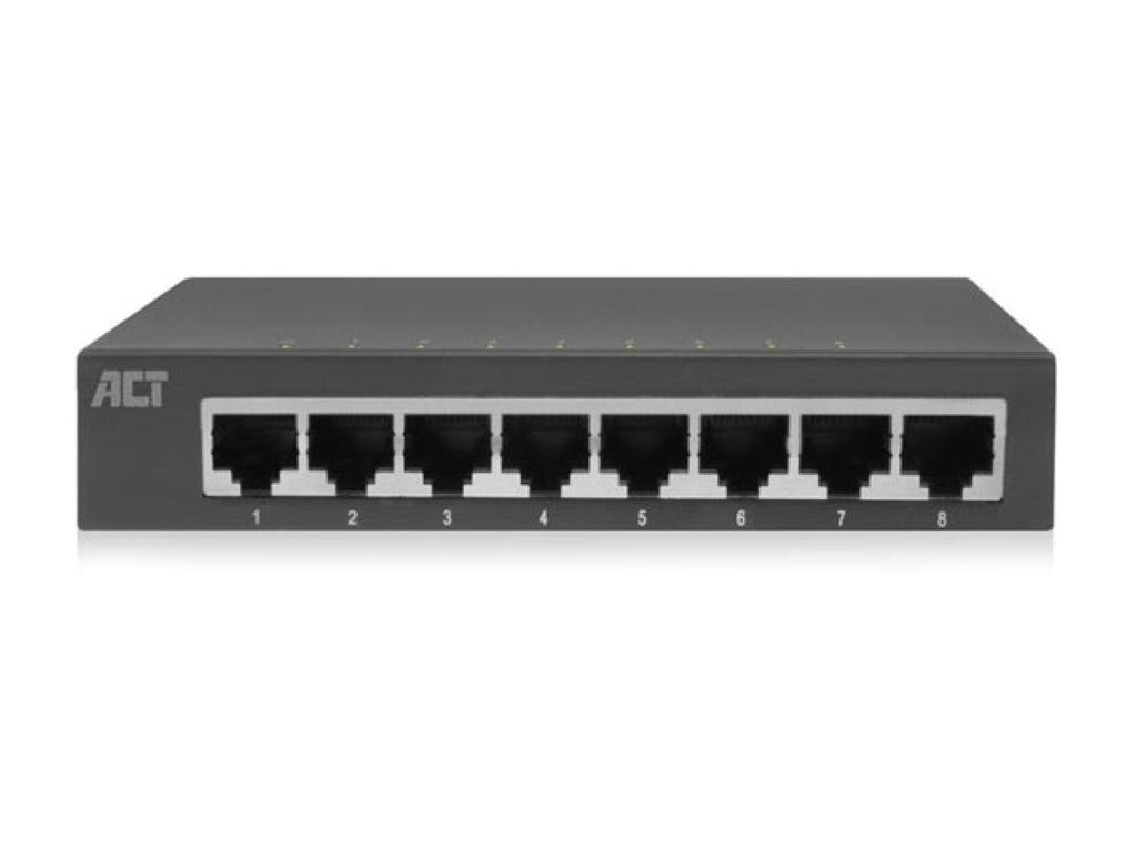 Switch de rede 10/100/1000 Mbps 8 portas - design metálico_0