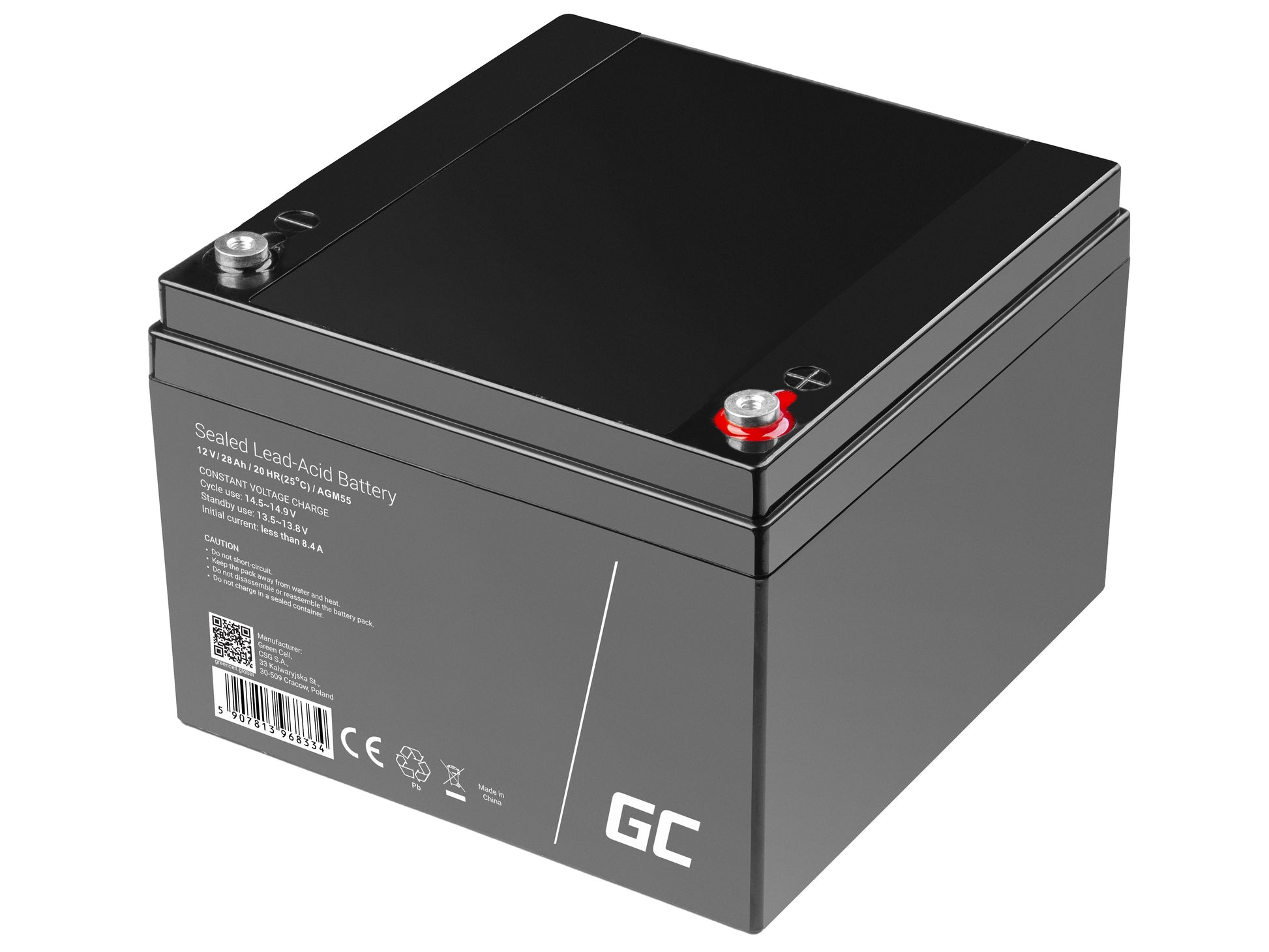 Green Cell AGM VRLA 12V 28Ah maintenance-free battery for boats, scooters, toys, wheelchairs kampera_6
