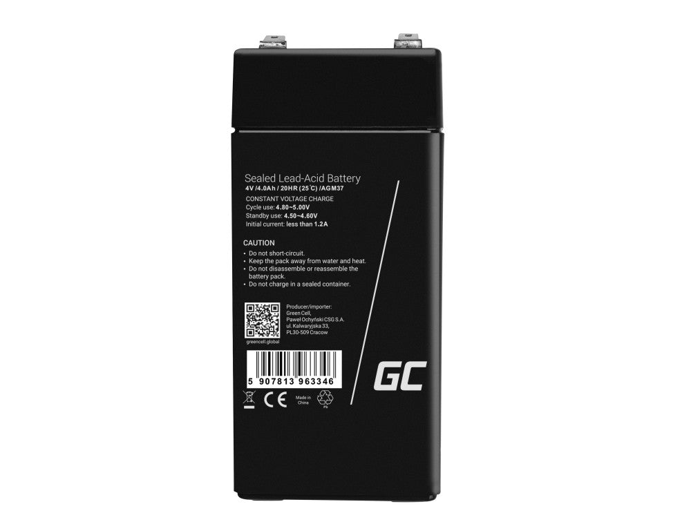 Green Cell AGM VRLA 4V 4Ah maintenance-free battery for the alarm system, cash register, toys_6