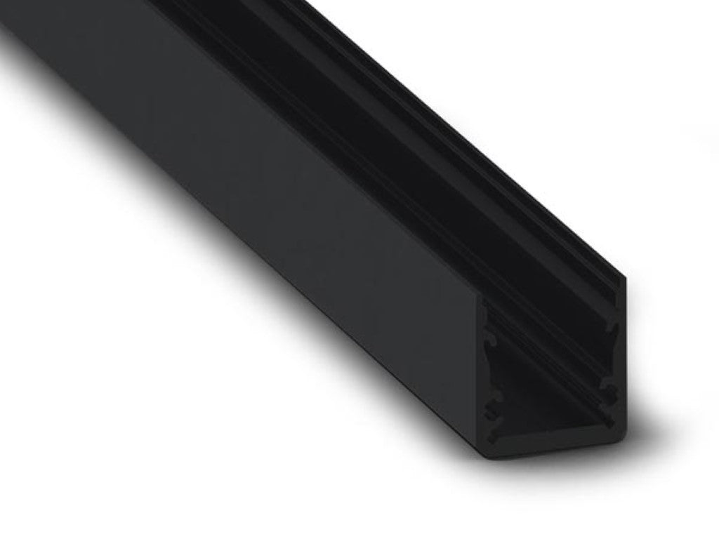 PERFIL LED EM ALUMÍNIO 15 FL MODELO ESTREITO PARA PENDURAR/SUPERFÍCIE, LINHA PREMIUM, ALTA EFICIÊNCIA - PRETO_0
